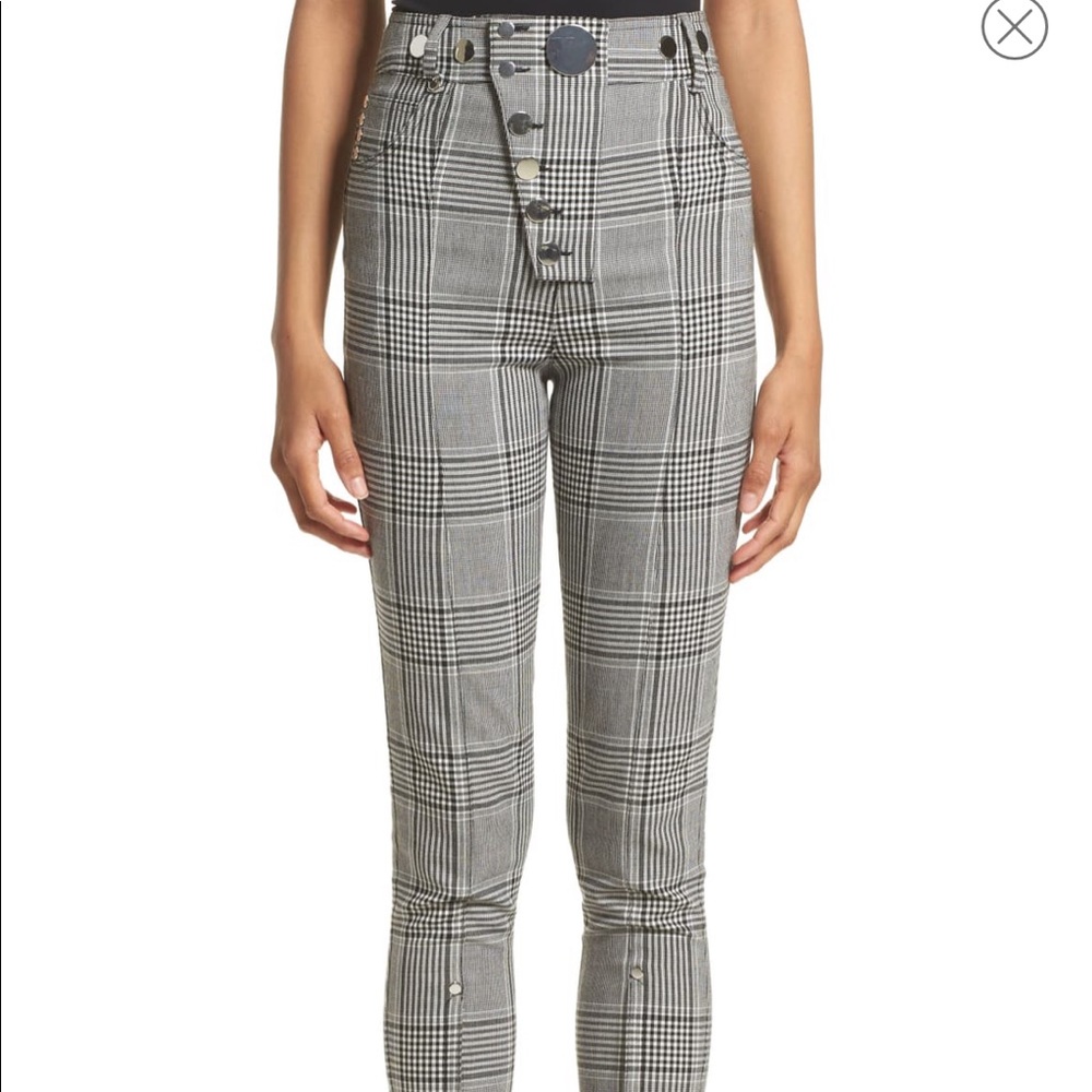 alexander wang snap detail check pants